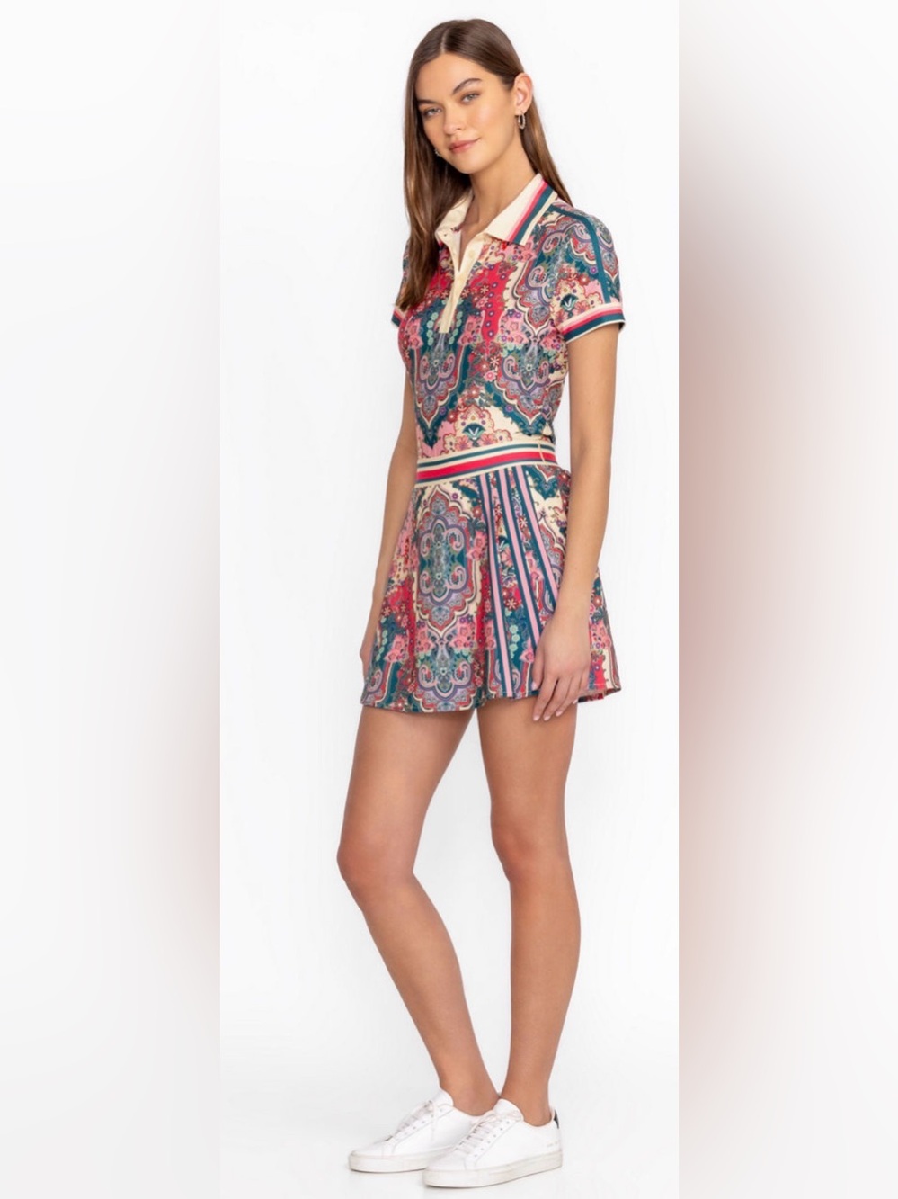 Johnny Was Bee active tennis skirt Paisley melody pink small / biker short in